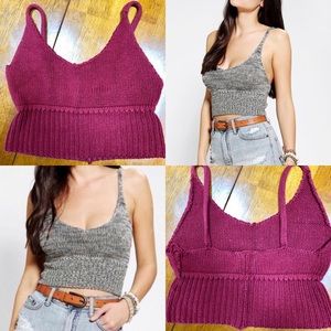 UO Pins And Needles Knit Tank Crop Top